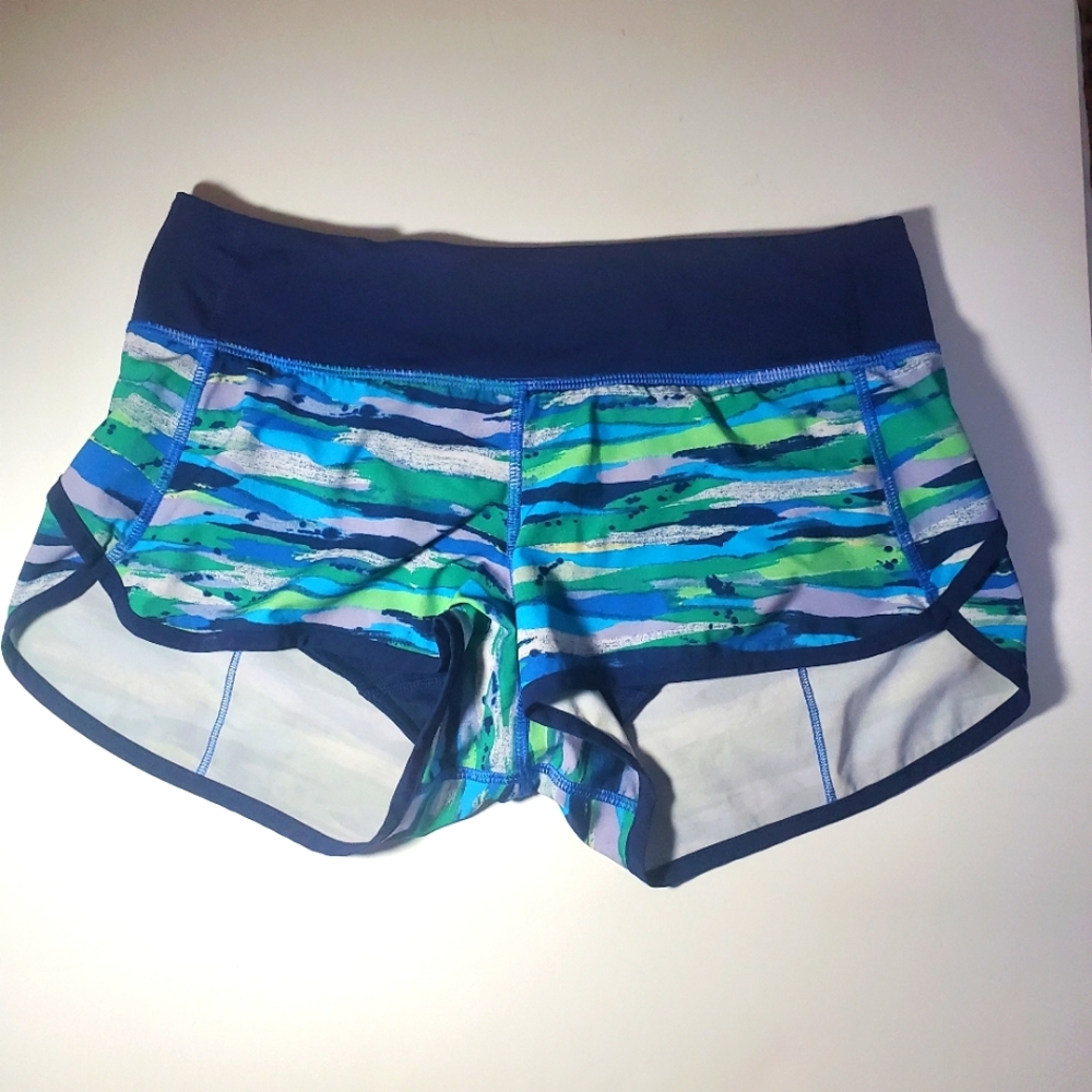 LULULEMON Speed Short Seven Wonders Multi / Hero Blue Athletic Shorts Size 4